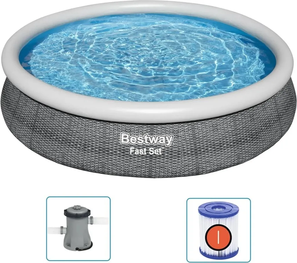 Piscine Ronde 366x76 cm Bestway Structure Acier Renforcée et Ultra Stable
