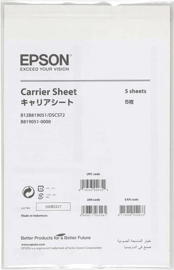 Pochette de protection Epson B12B819051 haute transparence pour scan
