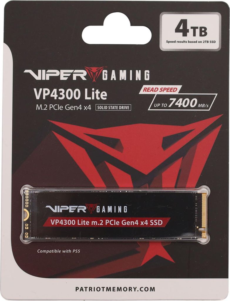 Patriot Memory VP4300 Lite M.2 4 TB PCI Express 4.0 NVMe Image du produit 