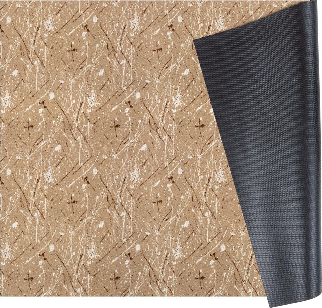 Küchenläufer RAHMA Industrie Spritzer pflegeleicht hochwertig Flurläufer Küchenteppich 100x160cm Beige Robust Teppichläufer