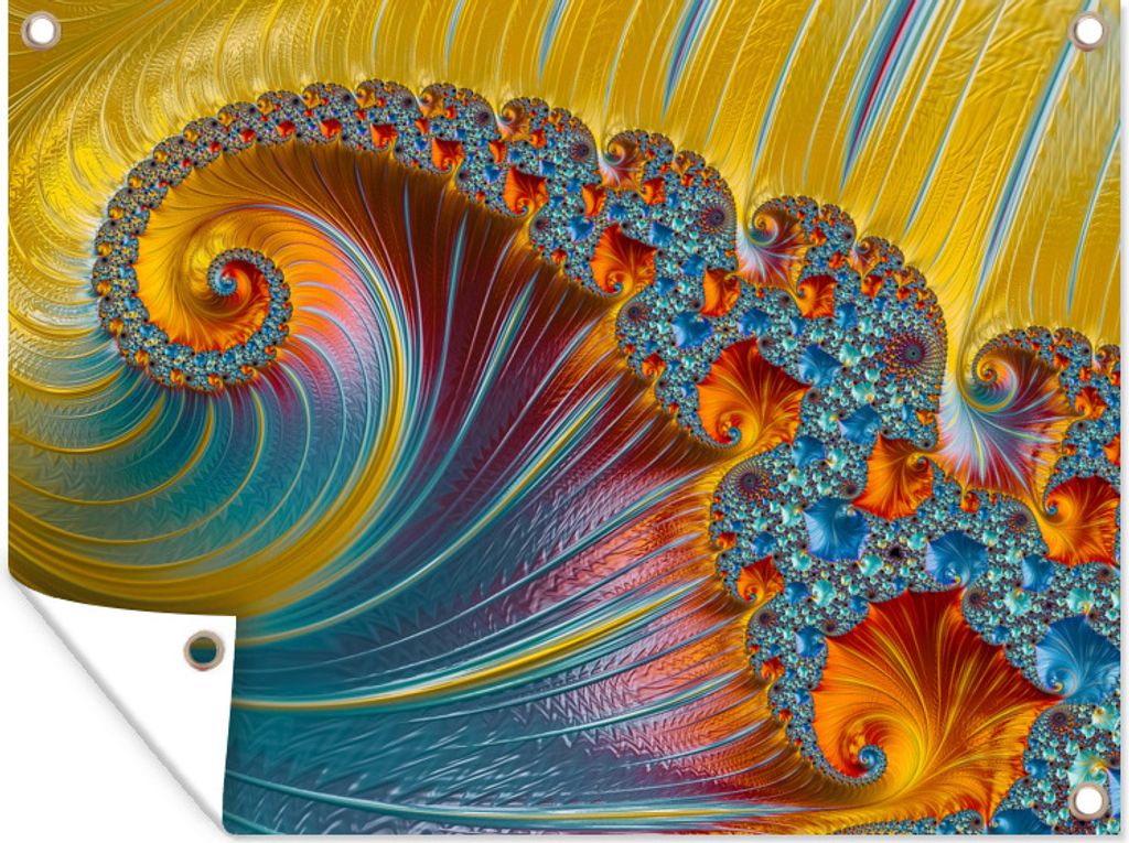 MuchoWow 40x30 cm Outdoor-Poster Gartendeko Sichtschutz Garten Poster für den Garten Abstrakt - Muschel - Farbe