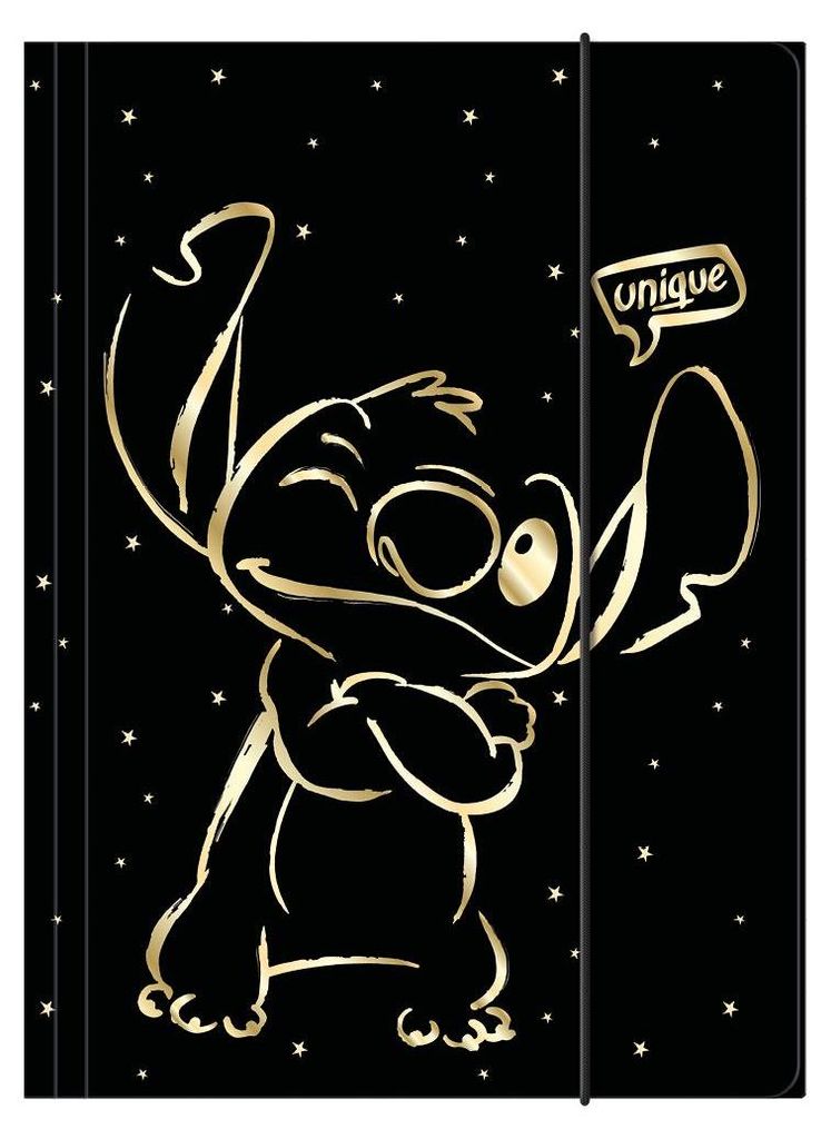 Teczka A4 z gumką Disney Gold Stitch Wzór 1