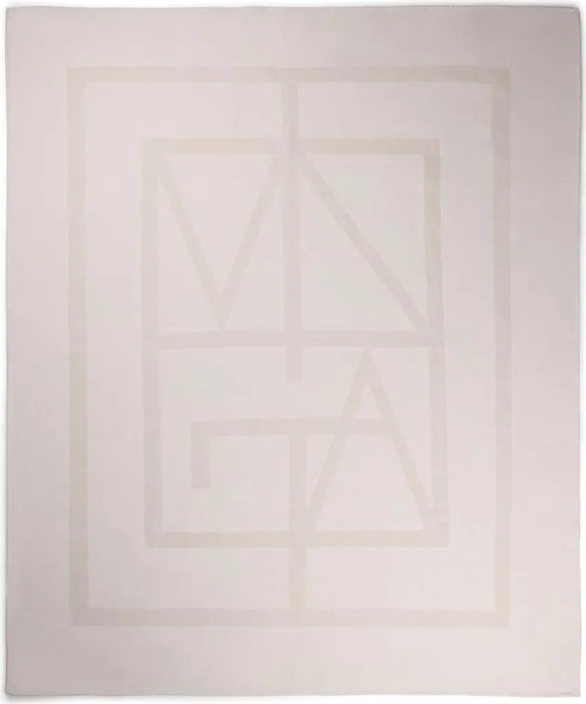 Couverture Vinga XD1222 en matière recyclée monogramme blanc naturel