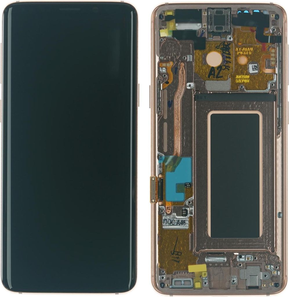 Display für Samsung Galaxy S9 (SM-G960F) Displayglas Touchscreen Bildschirm, Rahmen gold