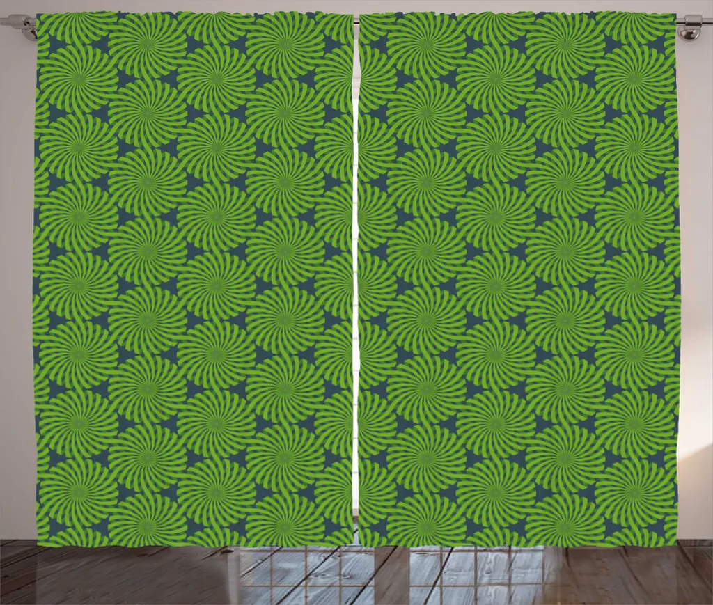Rideaux décoratifs pour grand salon 280x225 cm motifs rustiques bleus