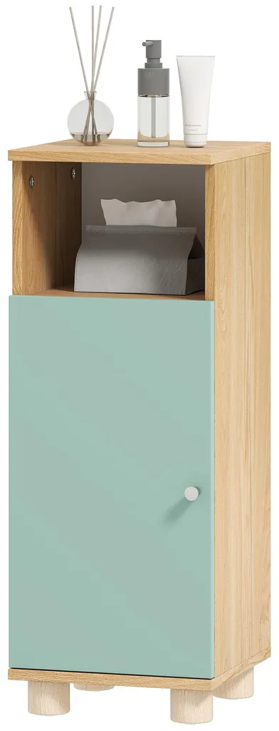 Meuble de salle de bain étroit vert 30x30x80cm avec placard de rangement - 2