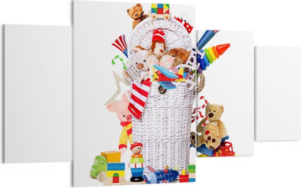 Bild auf Leinwand - Leinwandbild - Spielzeug Kinder Spaß Freunde - 160x90cm - Wand Bild - Wanddeko - Leinwanddruck - Bilder - Kunstdruck - Wanddek...