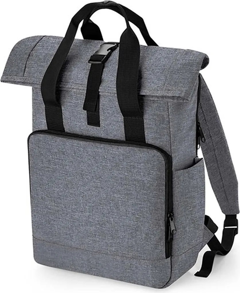 BagBase BG118L Zaino Laptop 15.6 Riciclato Grigio - Eco-Style Urbano