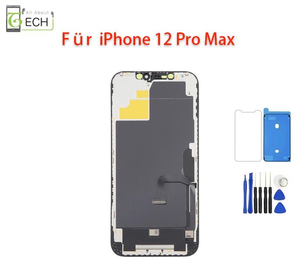 Für iPhone 12 PRO MAX LCD Display Einheit schwarz Retina Produktbild 