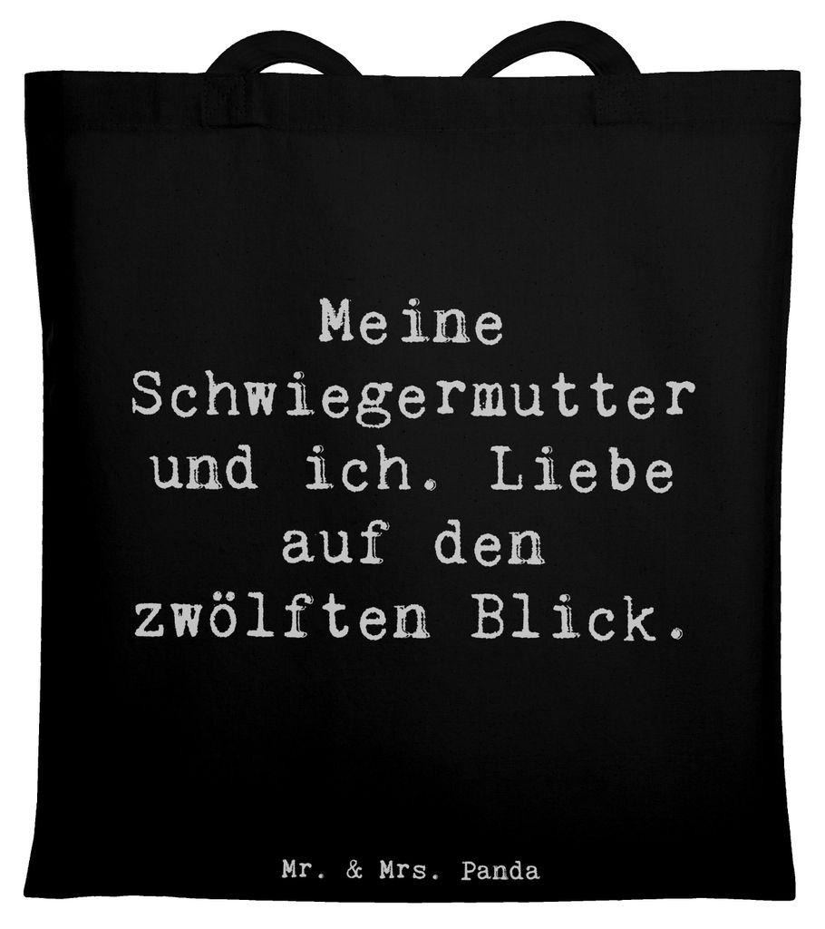 Mr. & Mrs. Panda Uni Tasche Spruch Schwiegermutter Liebe - Schwarz - Geschenk, Tragetasche, einzigartige Designs, Laptoptasche, Familienmitglieder,...