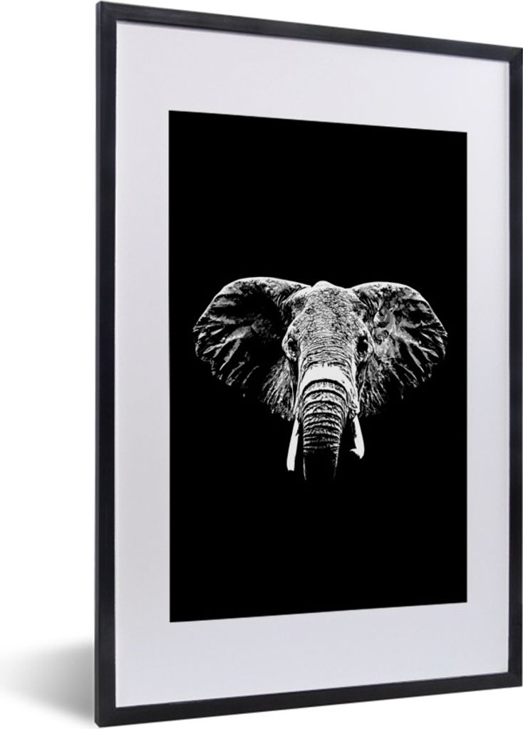 MuchoWow® Gerahmtes Poster Elefant mit abstrakten Elementen Produktbild 