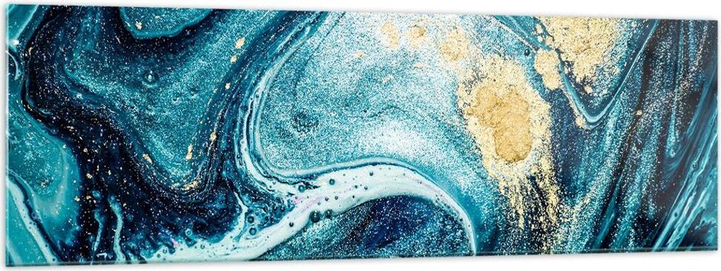 Bilder auf glas - Abstraktion modern - 160x50cm - Glasbilder - Wandbilder - Kunstdruck - zum Aufhängen bereit - Wanddekoration aus Glas - Glas Bil...