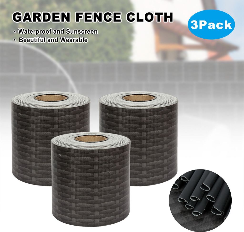 3 Rolle PVC Sichtschutzstreifen Sichtschutzfolie 210m PVC Zaun Sichtschutz Zaunfolie Garten+90 Clips DE