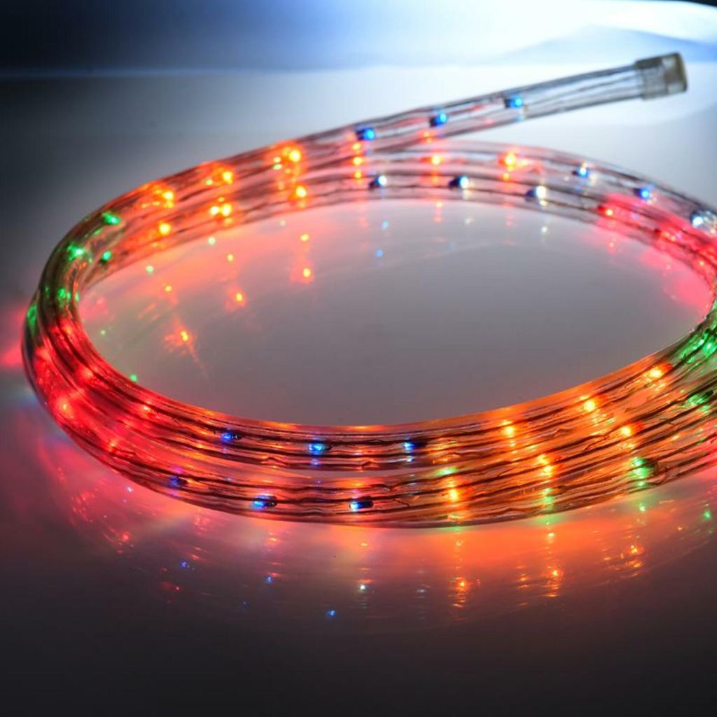 ACA RGB-Beleuchtungsschlauch mit 2-Pin-Lampen, 100 m Rolle, 36 Lampen/m, kürzbar in 1-m-Schritten, Schutzart IP20 + 5-teiliges Zubehörset X0836321