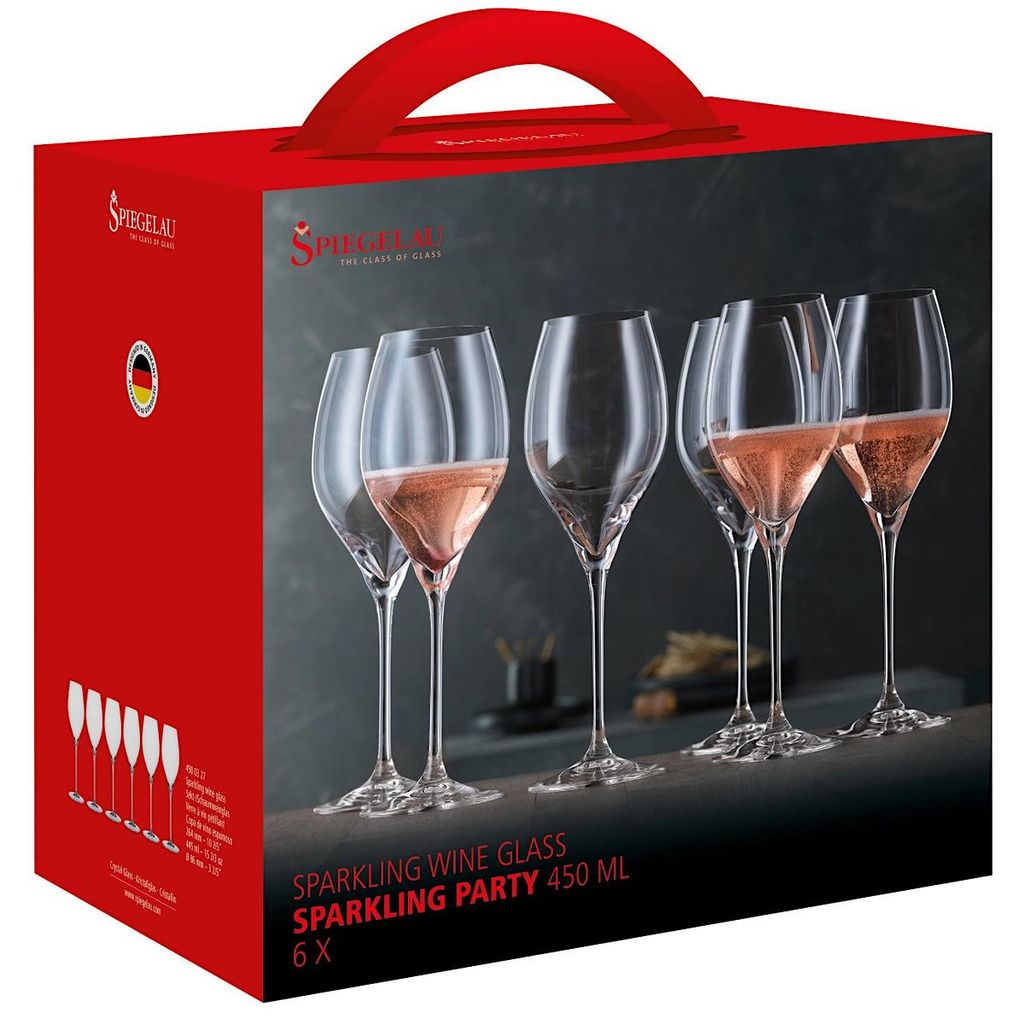 Spiegelau Special Glasses Champagnerglas Sparkling Party, 6er Set, Sektglas, Champagner Glas, 450 ml, 4900327