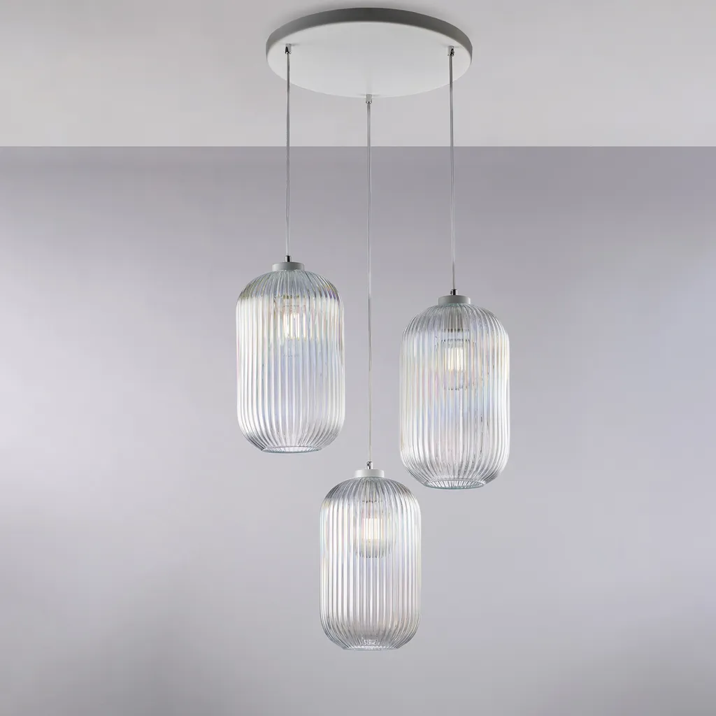 Suspension LED Malena d.50 cm métal blanc avec télécommande CCT