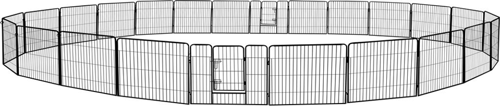 petigi Welpenauslauf XL, 24-teilig, Element-Maß: 60x80 cm, pulverbeschichteter Stahl, Welpenlaufstall, Gehege für Hunde, Hasen, Meerschweinchen, ...