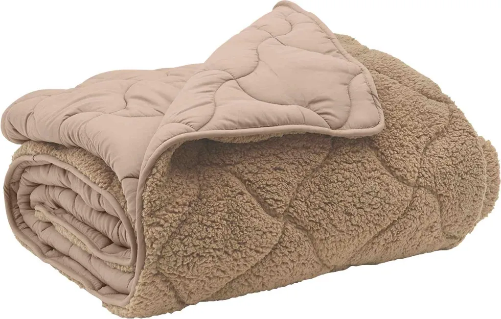 Coperta Estiva vidaXL Taupe 155x200 - Microfibra e Teddy Pile Soft
