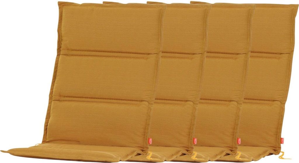 4er-Set Sesselauflage Centauri Ocker 110x48x3cm Sitzkissen Stuhlkissen Kissen