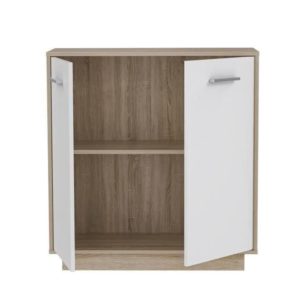 Meuble de rangement pour petits espaces buffet blanc bois 83 cm de large - 5