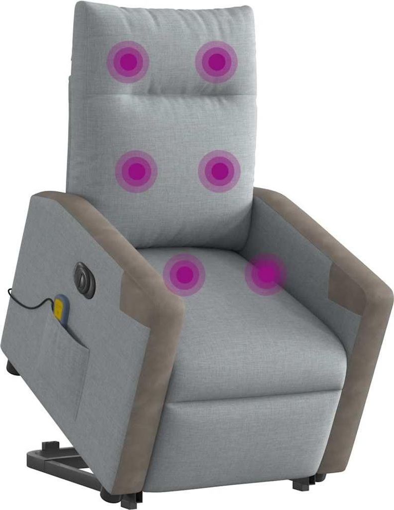 vidaXL Elektrischer Massagesessel mit Aufstehhilfe Hellgrau Produktbild 