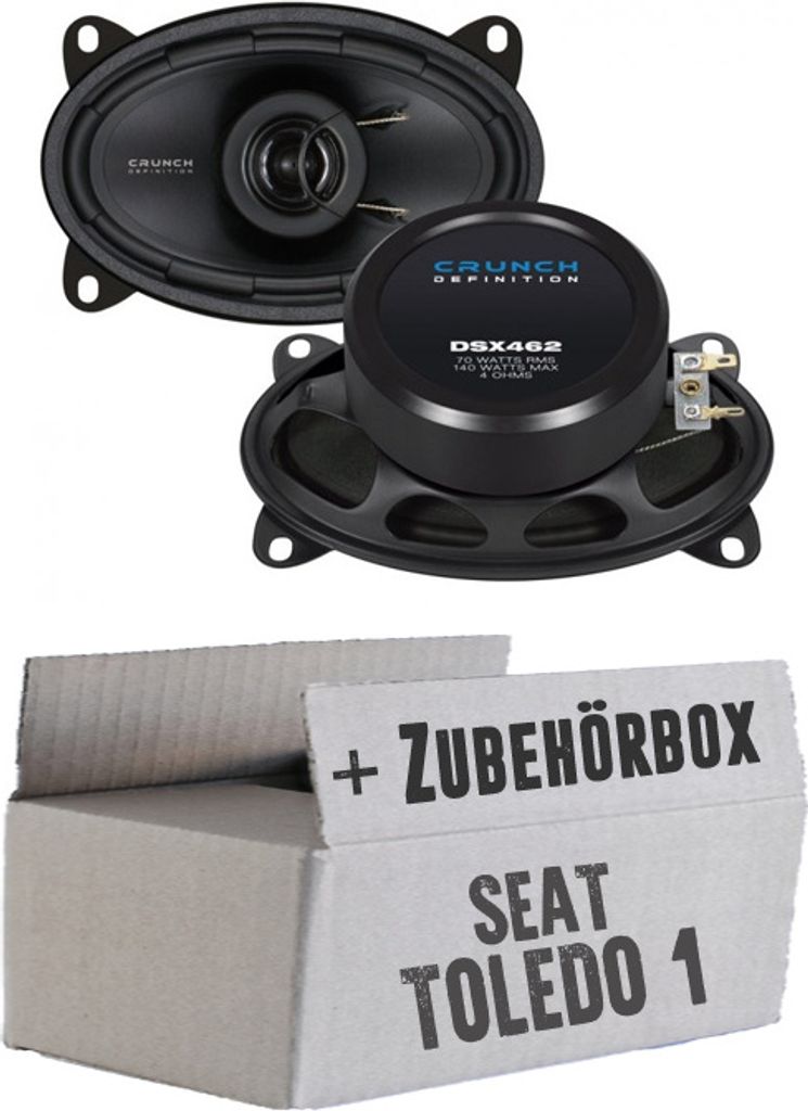 Crunch DSX462 - 4x6 Koax-System - Einbauset passend für Seat Toledo 1 Heck - justSOUND