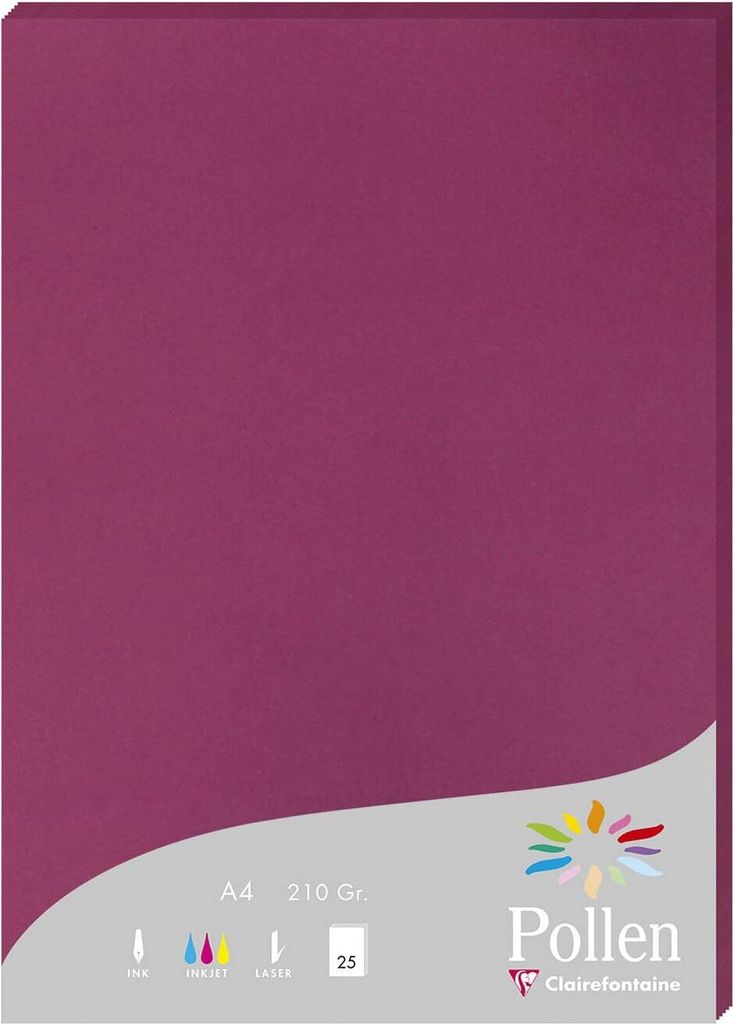 Clairefontaine Papier A4 Pollen 210g himbeer 25Bl