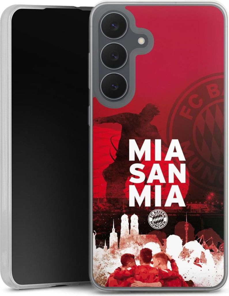 DeinDesign Slim Hülle für Samsung Galaxy S25 FE Silikon Case Ultra Dünn Handyhülle FC Bayern München FCB Mia San Mia