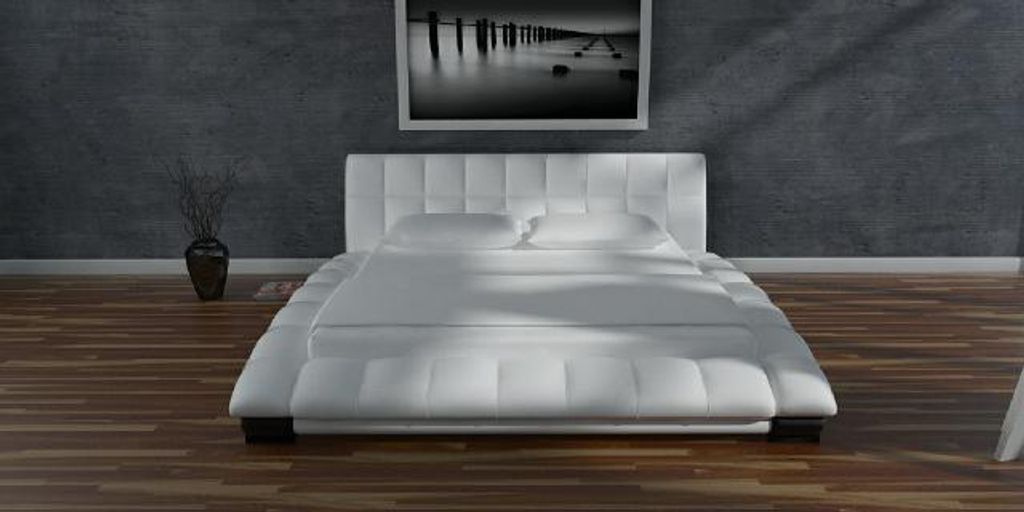 Wasserbett Bett Betten Komplett Lederbett Polsterbett mit Matratze Neu SANTANA