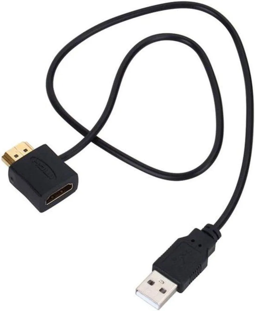 Câble Adaptateur HDMI Mâle vers Femelle 4K 2160p avec Charge USB 50cm