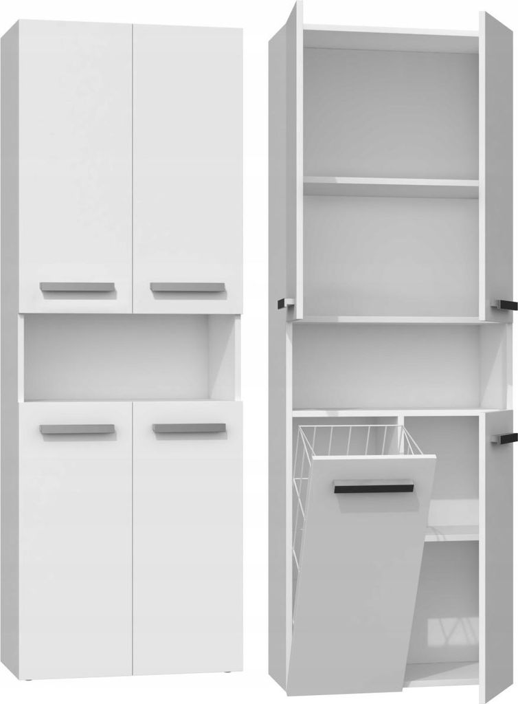 Koupelnová skříňka s košem na prádlo Houseland Nelly matná Obrázek produktu 
