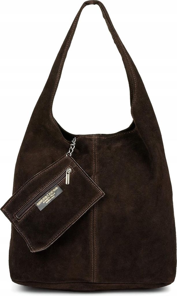 Bolso y cartera de cuero italiano, estilo natural, en ante Imagen del producto 