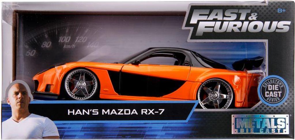 Jada Toys Fast & Furious Mazda RX-7 Spielzeugauto Modell 1:24 orange