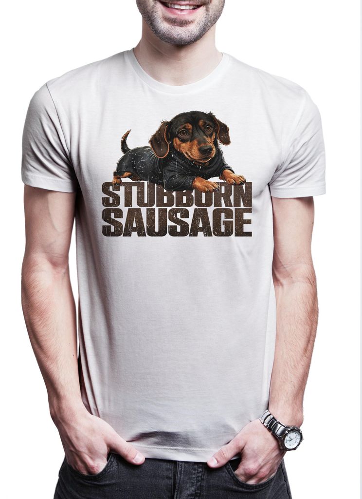 Urban Backwoods Stubborn Sausage, Herren T-Shirt, Farbe: Weiß, Größe: S