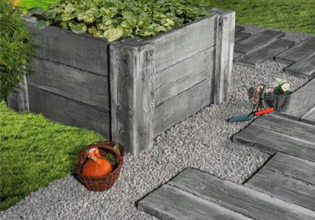 Beton Hochbeet Cube Antik grau mit vormontiertem Gewinde 120 cm x 120 cm x 69 cm