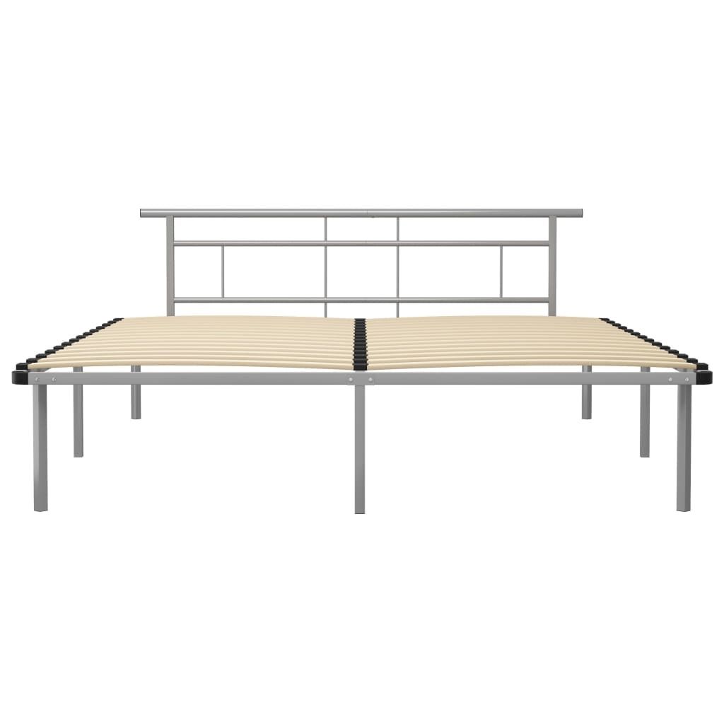 "Winterschlussverkauf "Bettgestell - CLORIS - Doppelbett - Robust und langlebig - Grau Metall 200x200 cm - Einfache Montage - - NeuMöbel5317051