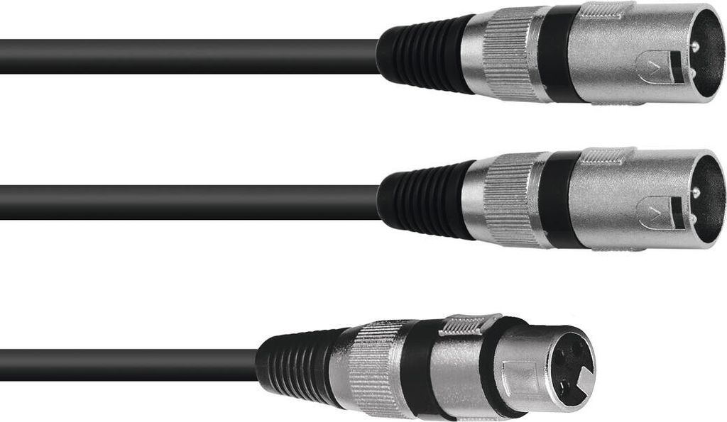 OMNITRONIC Adattatore XLR(F)/2xXLR(M) Cavo 0,5m sw Immagine del prodotto 