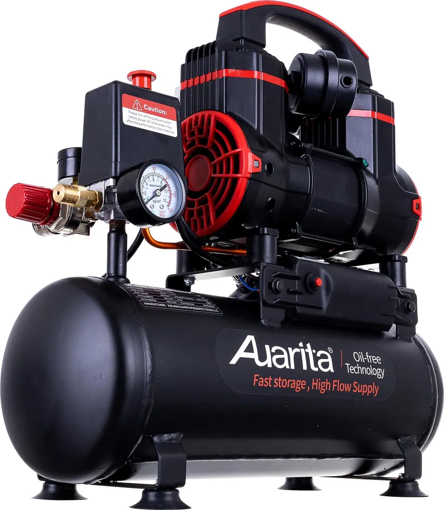 Compresseur Auarita 8 litres sans huile 2 pistons pour atelier mobile