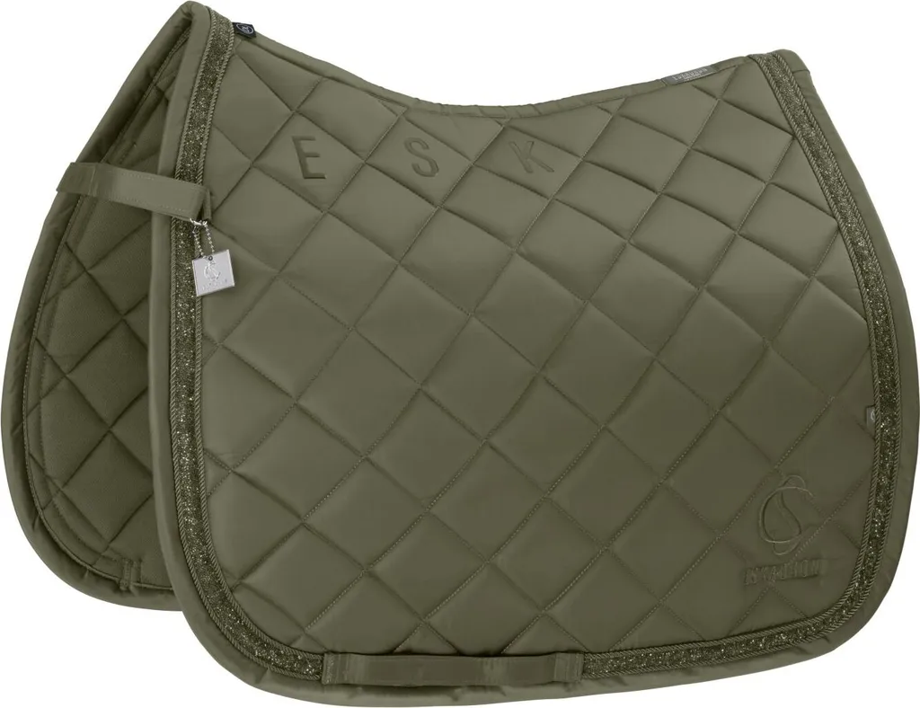 Tapis de Selle Dressage Eskadron Glossy Jewel Dusty Olive Taille DL