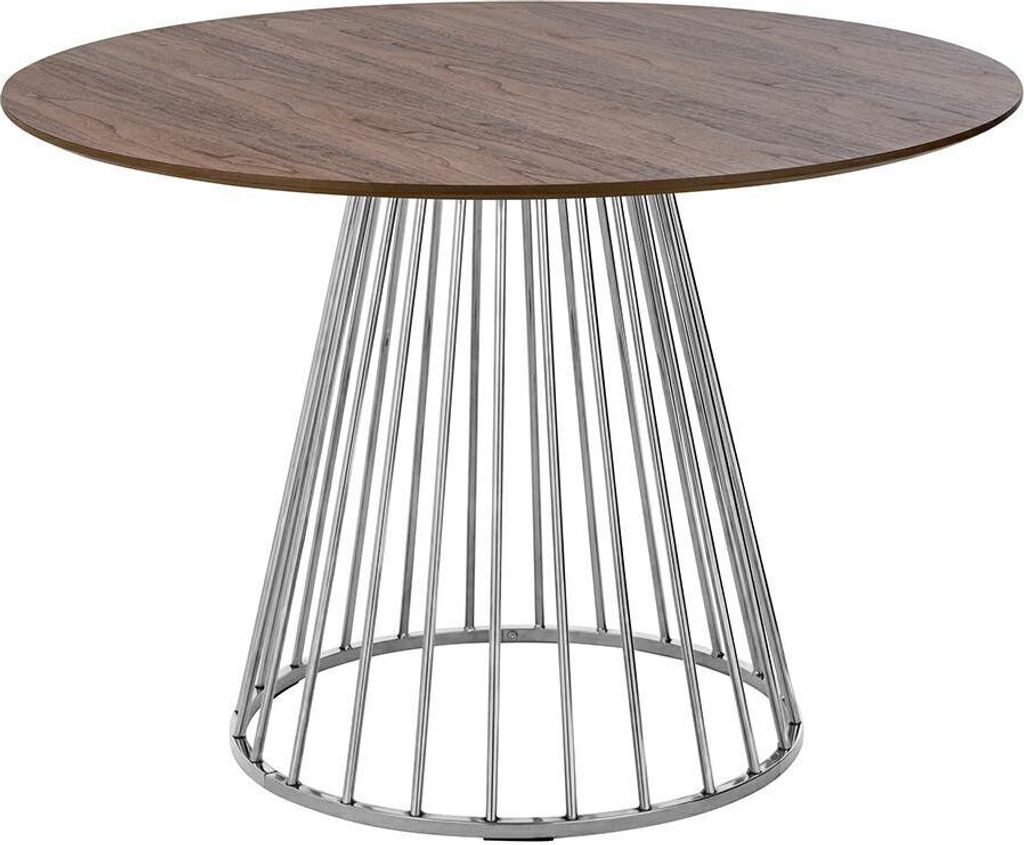 Tisch GLAM WALNUT 110 – Nussbaumfurnier, verchromtes Produktbild 