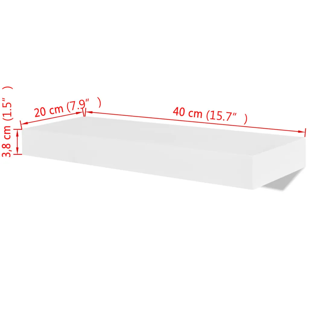 Mensole a Parete vidaXL MDF Bianco 2 Pezzi - Installazione Facile - 6