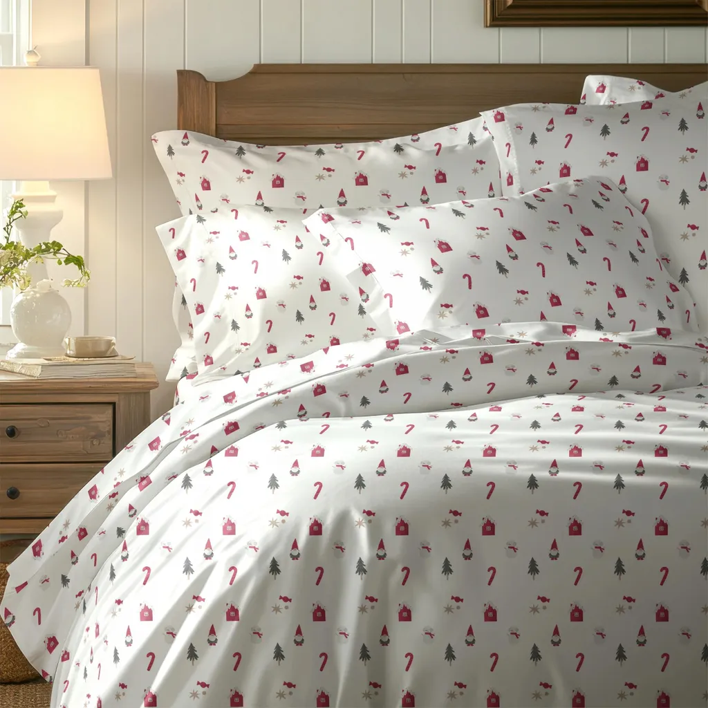 Dormez au Chaud : Parure de lit Noël en Coton Doux Hiver 150x200 cm