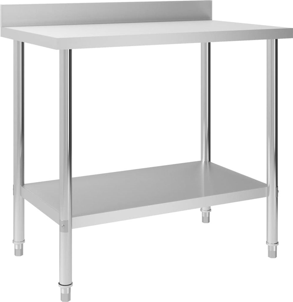 Maison Exclusive Küchen-Arbeitstisch mit Aufkantung 100 x 60 x 93 cm Edelstahl