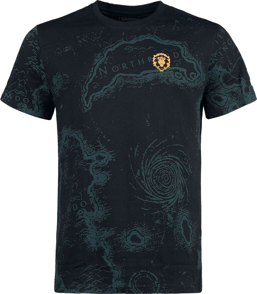 World of Warcraft (WoW), Azeroth, kaart-T-shirt - maat L Productafbeelding 