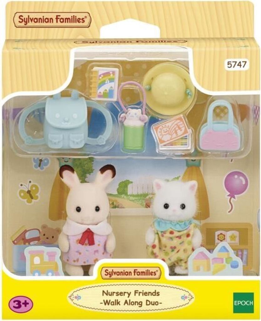 Sylvanian Families Babys Ausflug Set, Schokoladenhase & Perserkatze, mit Zubehör, 5747