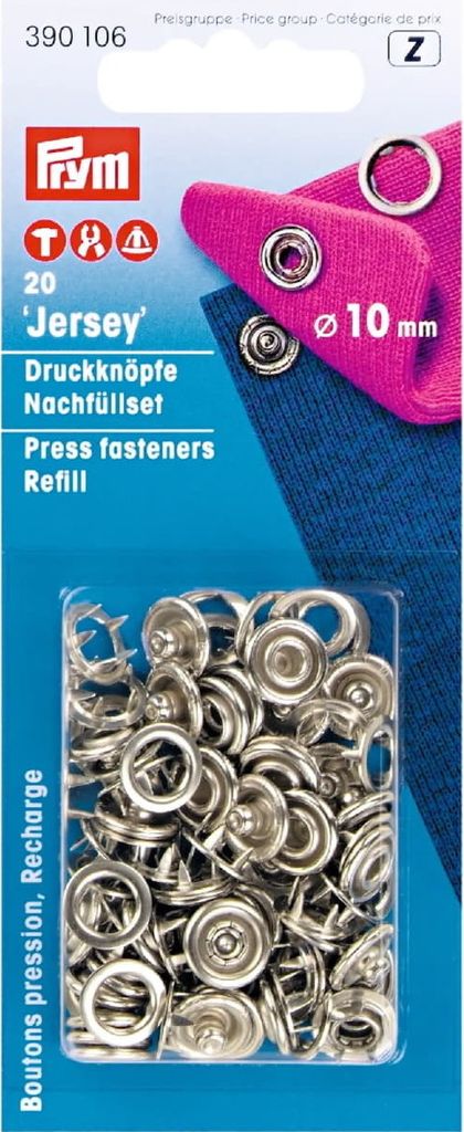 Prym NF-Nachfüllp. für 390106 MS Zackenring 10 mm silberfarbig