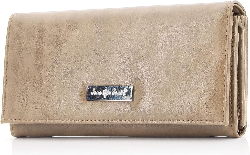 Damen Portemonnaie mit vielen Kartenfächer, Geldbörse aus Kunstleder, Geldbeutel für Frauen (Beige)