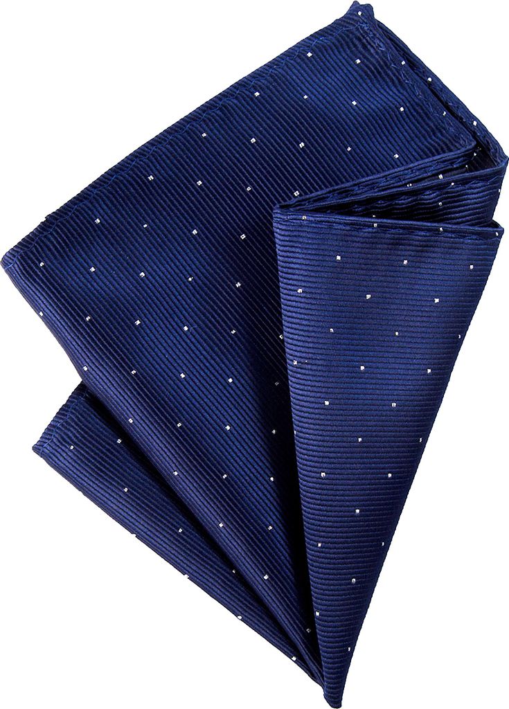 DonDon Herren Hanky 25 x 25 cm edles Einstecktuch für feierliche und besondere Anlässe dunkelblau mit silbernen Punkten