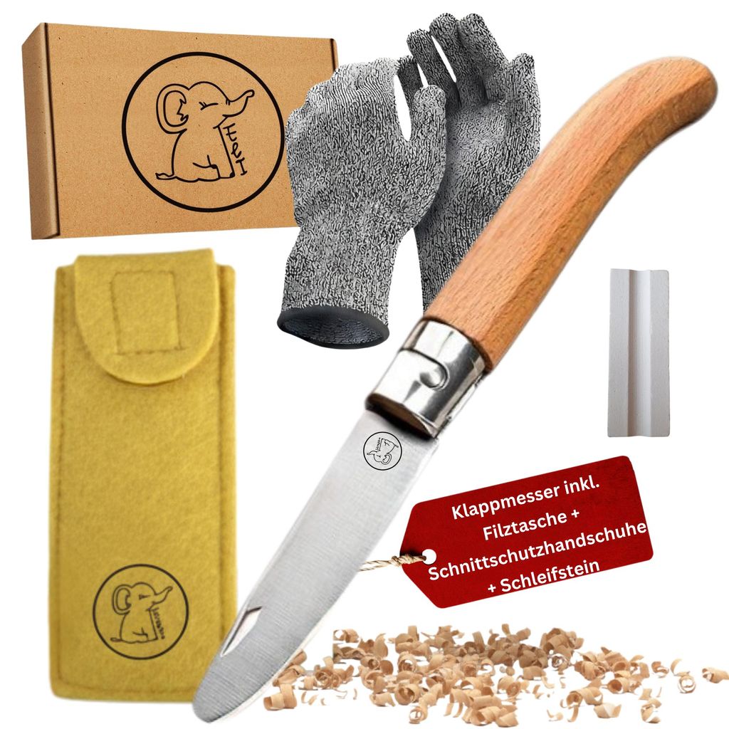 Eli® Schnitzmesser Kinder mit Filztasche ab 6 Jahre - Produktbild  KI-generiertes Bild