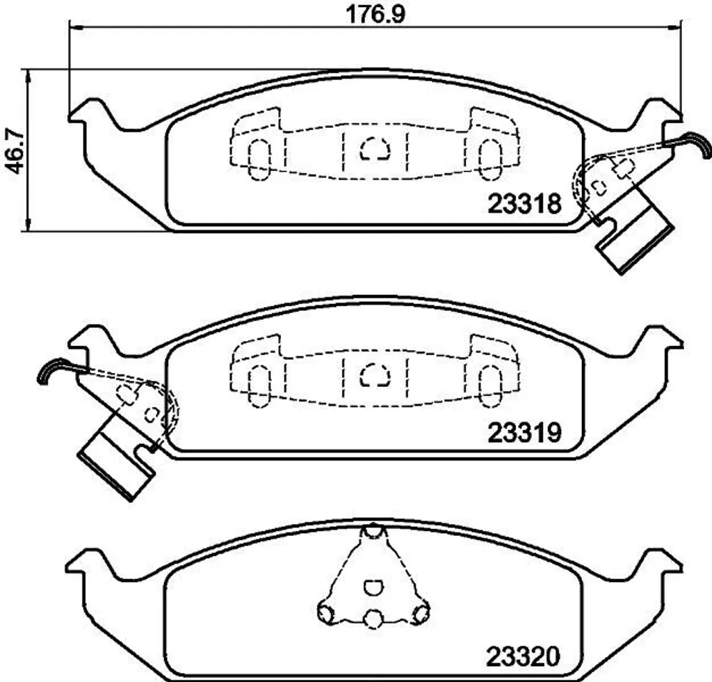 Plaquettes de frein HELLA 8DB 355 013-281 pour Stratus (J) OE 04728240